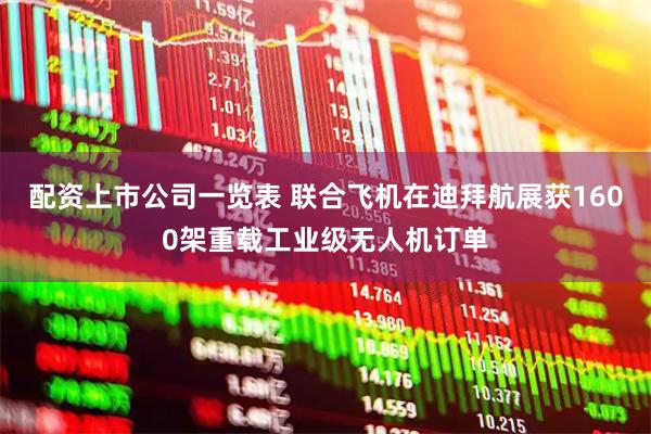 配资上市公司一览表 联合飞机在迪拜航展获1600架重载工业级无人机订单